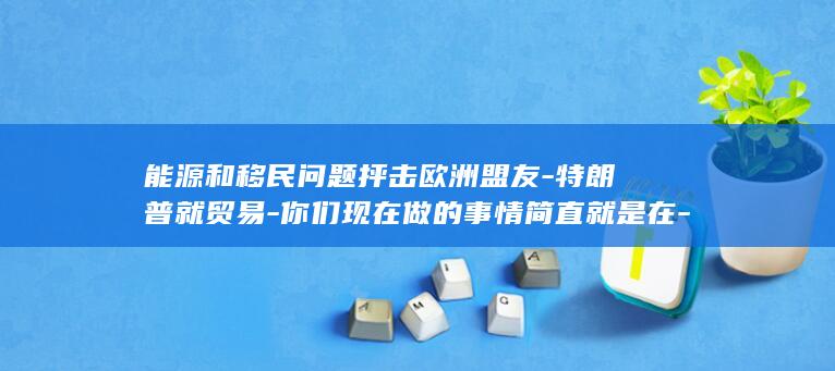 能源和移民问题抨击欧洲盟友-特朗普就贸易-你们现在做的事情简直就是在-自取灭亡 (能源和移民问)
